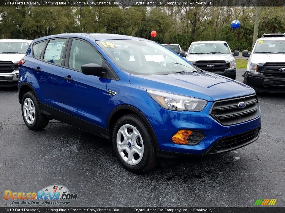 2019 Ford Escape S Lightning Blue / Chromite Gray/Charcoal Black Photo #7
