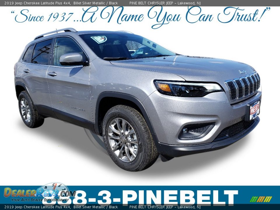 2019 Jeep Cherokee Latitude Plus 4x4 Billet Silver Metallic / Black Photo #1