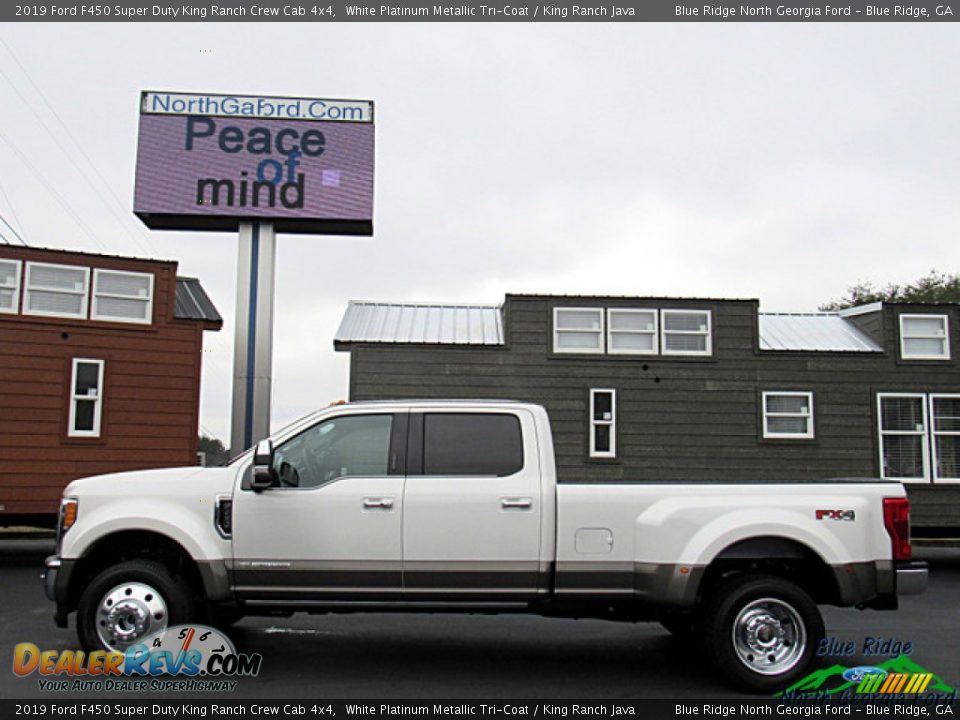 2019 Ford F450 Super Duty King Ranch Crew Cab 4x4 White Platinum Metallic Tri-Coat / King Ranch Java Photo #2