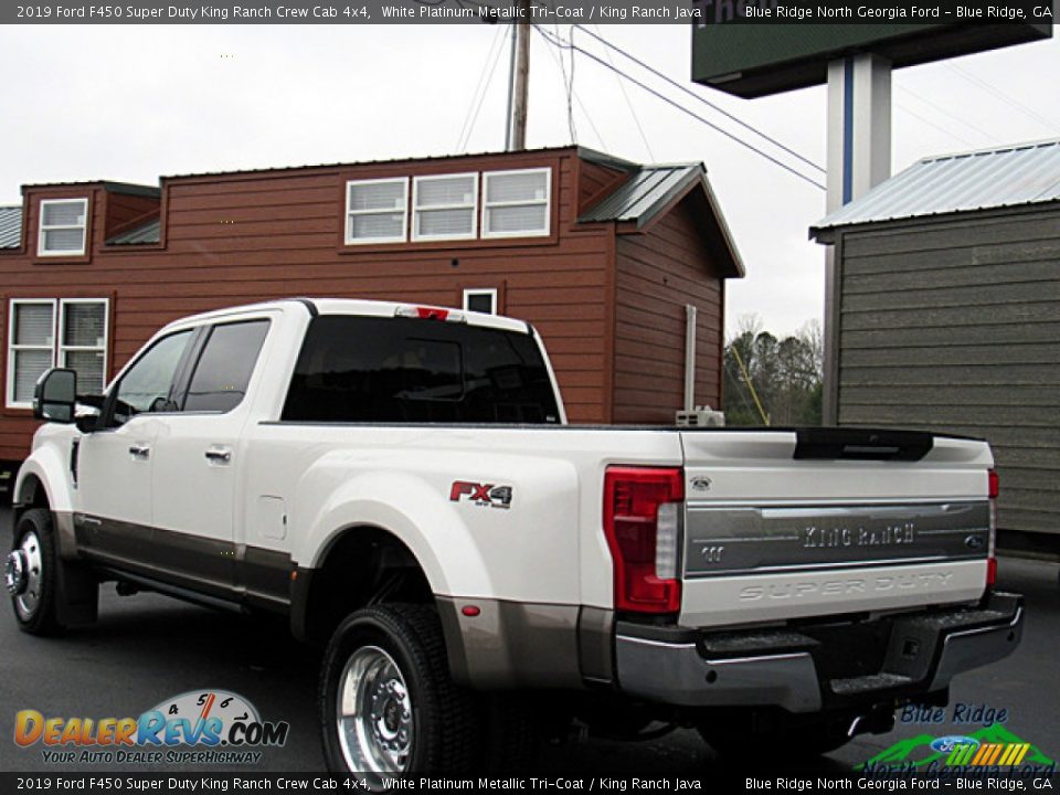 2019 Ford F450 Super Duty King Ranch Crew Cab 4x4 White Platinum Metallic Tri-Coat / King Ranch Java Photo #3