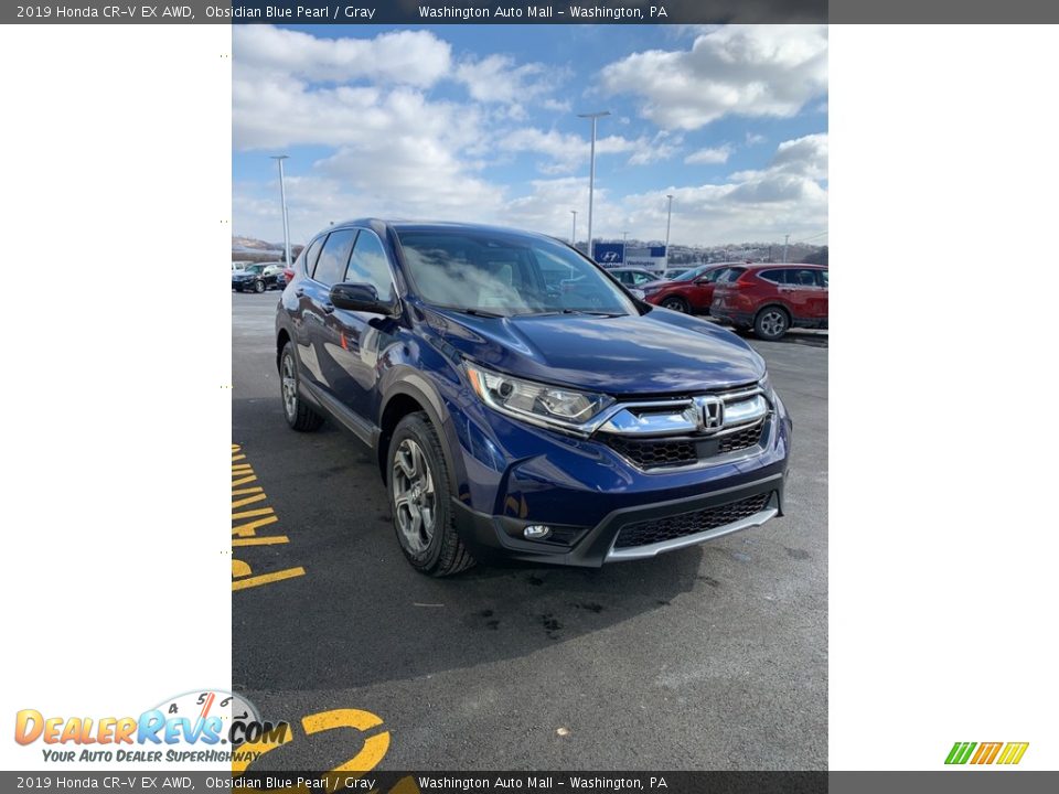 2019 Honda CR-V EX AWD Obsidian Blue Pearl / Gray Photo #4