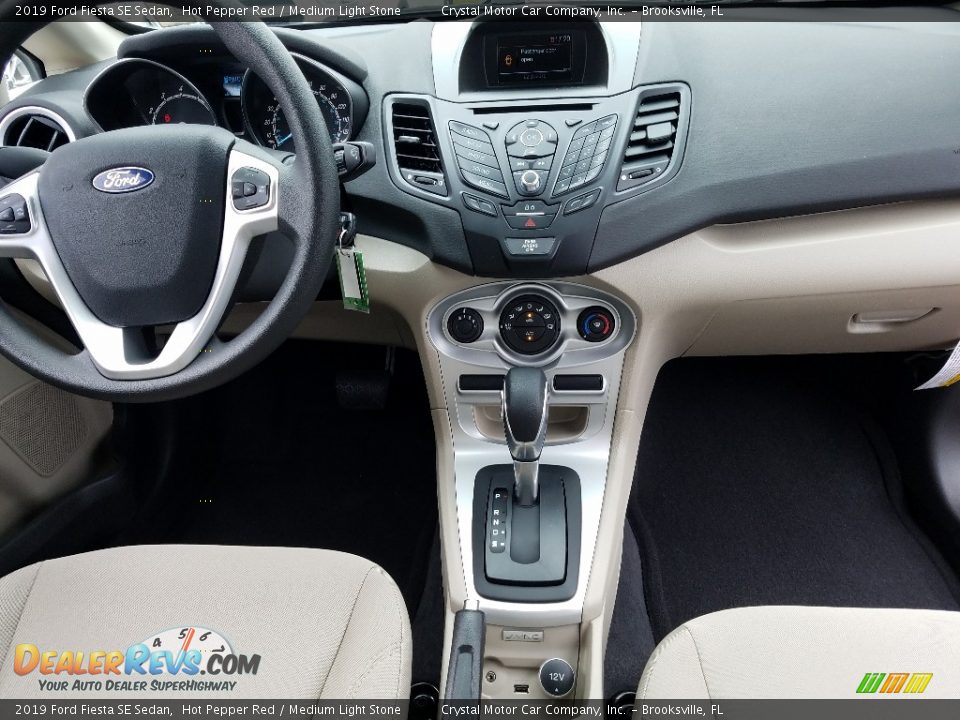 2019 Ford Fiesta SE Sedan Hot Pepper Red / Medium Light Stone Photo #13