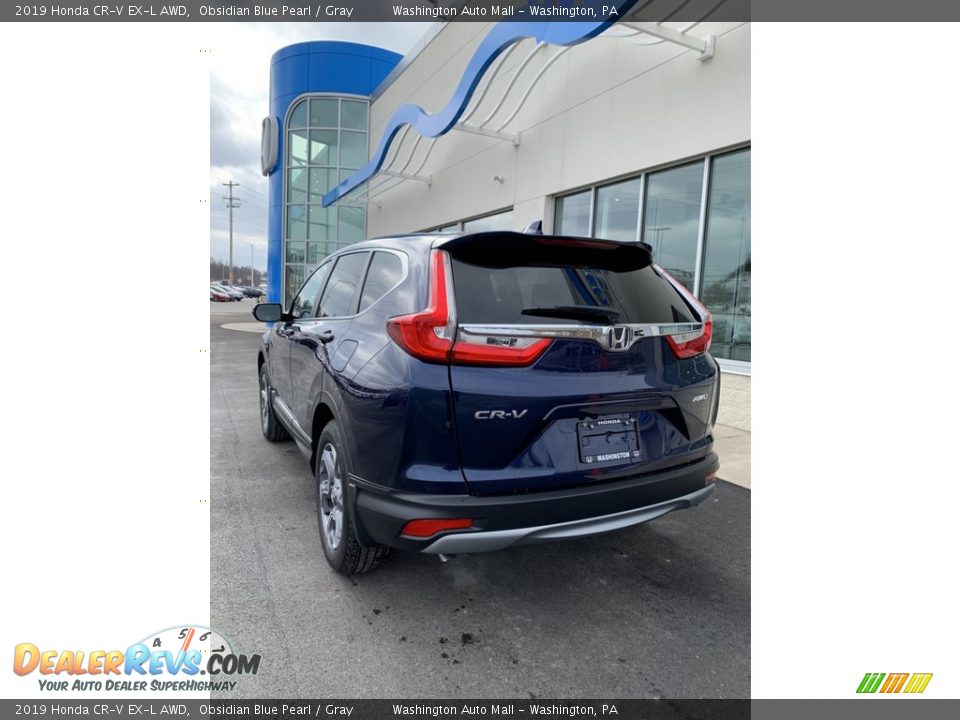 2019 Honda CR-V EX-L AWD Obsidian Blue Pearl / Gray Photo #7