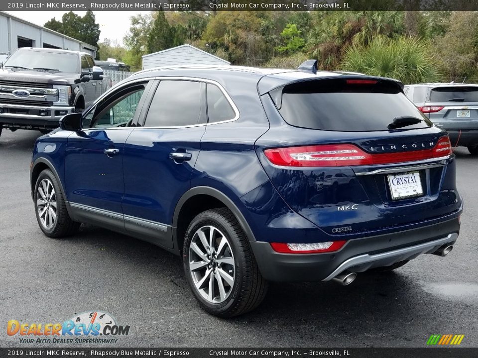 2019 Lincoln MKC Reserve Rhapsody Blue Metallic / Espresso Photo #3
