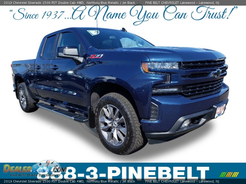 2019 Chevrolet Silverado 1500 RST Double Cab 4WD Northsky Blue Metallic / Jet Black Photo #1