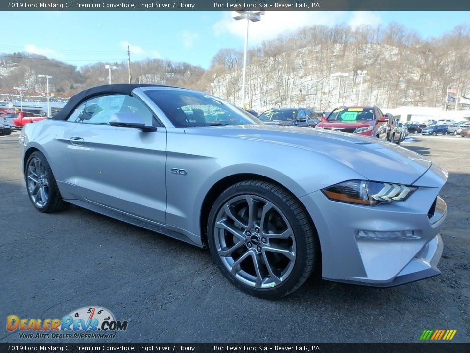 2019 Ford Mustang GT Premium Convertible Ingot Silver / Ebony Photo #9