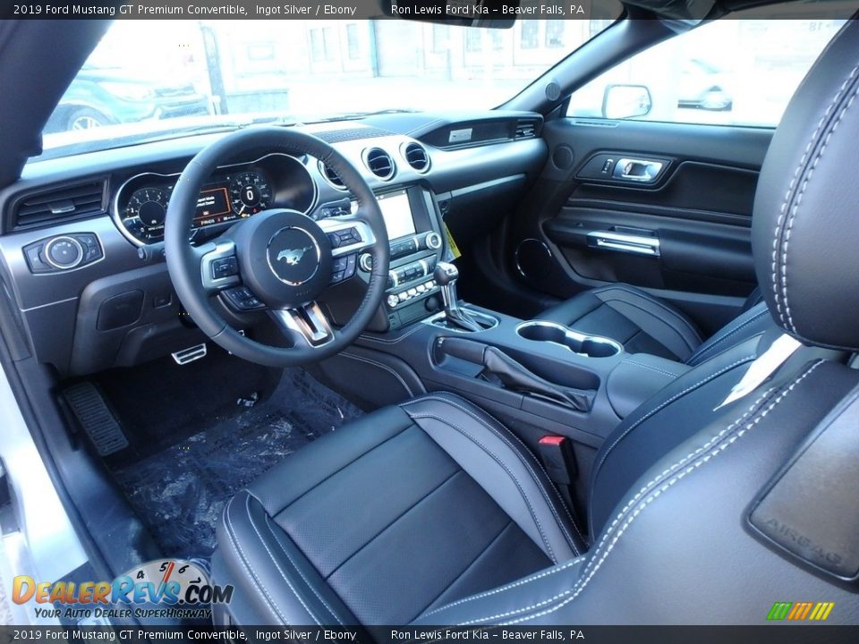 Ebony Interior - 2019 Ford Mustang GT Premium Convertible Photo #14