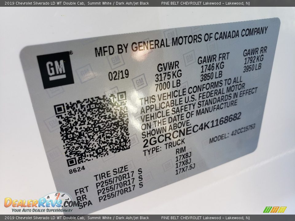 2019 Chevrolet Silverado LD WT Double Cab Summit White / Dark Ash/Jet Black Photo #9