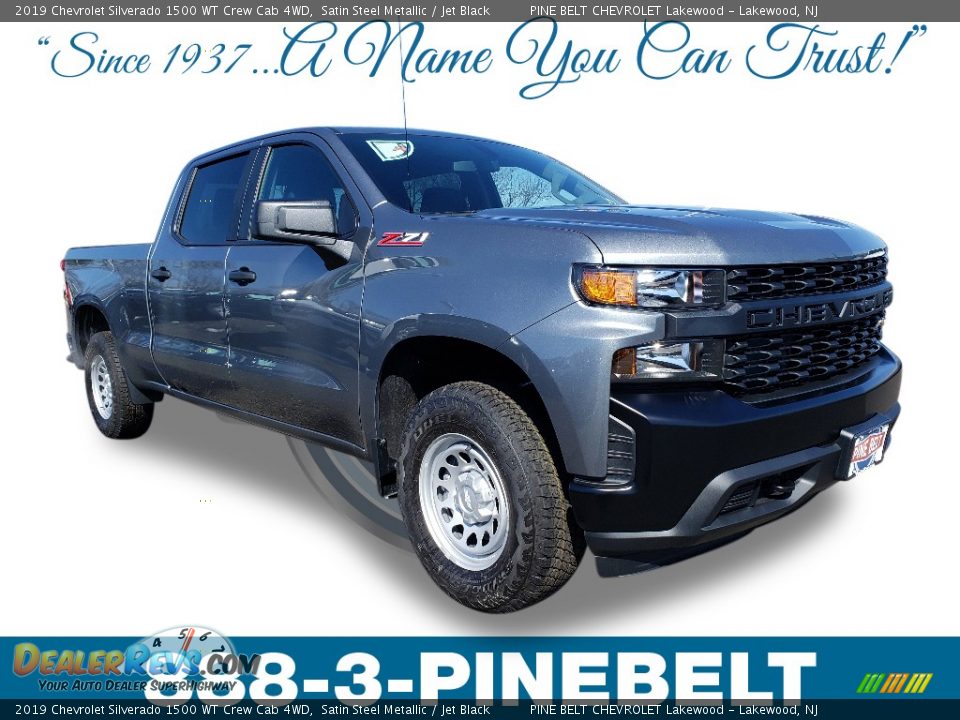 2019 Chevrolet Silverado 1500 WT Crew Cab 4WD Satin Steel Metallic / Jet Black Photo #1