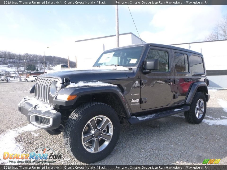2019 Jeep Wrangler Unlimited Sahara 4x4 Granite Crystal Metallic / Black Photo #1