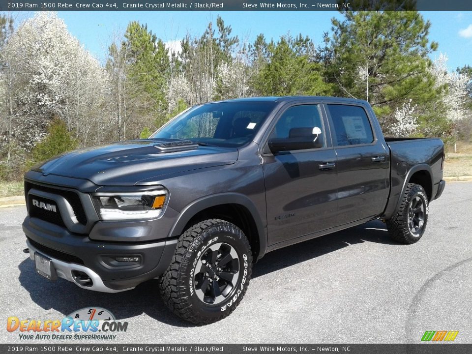 2019 Ram 1500 Rebel Crew Cab 4x4 Granite Crystal Metallic / Black/Red Photo #2