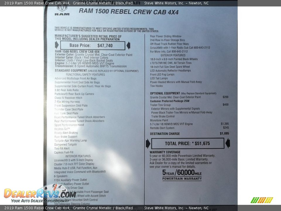 2019 Ram 1500 Rebel Crew Cab 4x4 Granite Crystal Metallic / Black/Red Photo #32