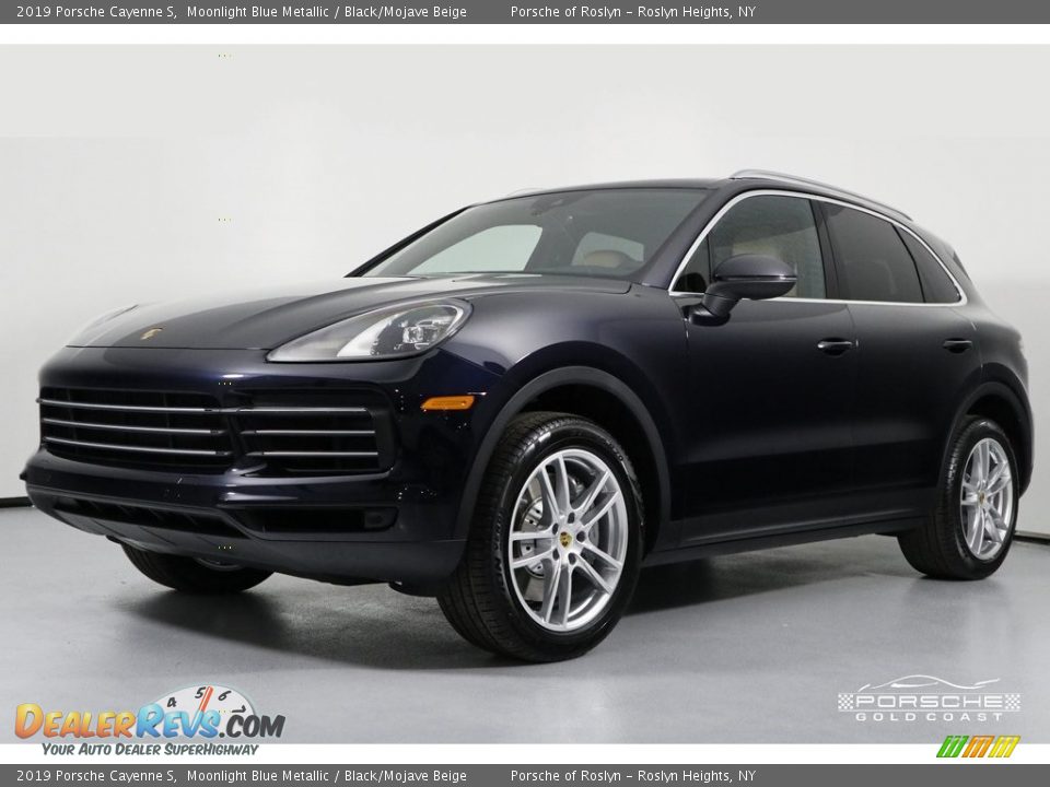 2019 Porsche Cayenne S Moonlight Blue Metallic / Black/Mojave Beige Photo #3
