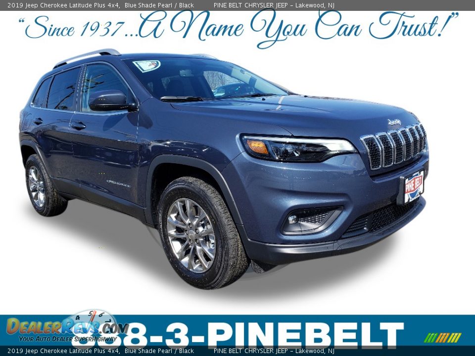 2019 Jeep Cherokee Latitude Plus 4x4 Blue Shade Pearl / Black Photo #1