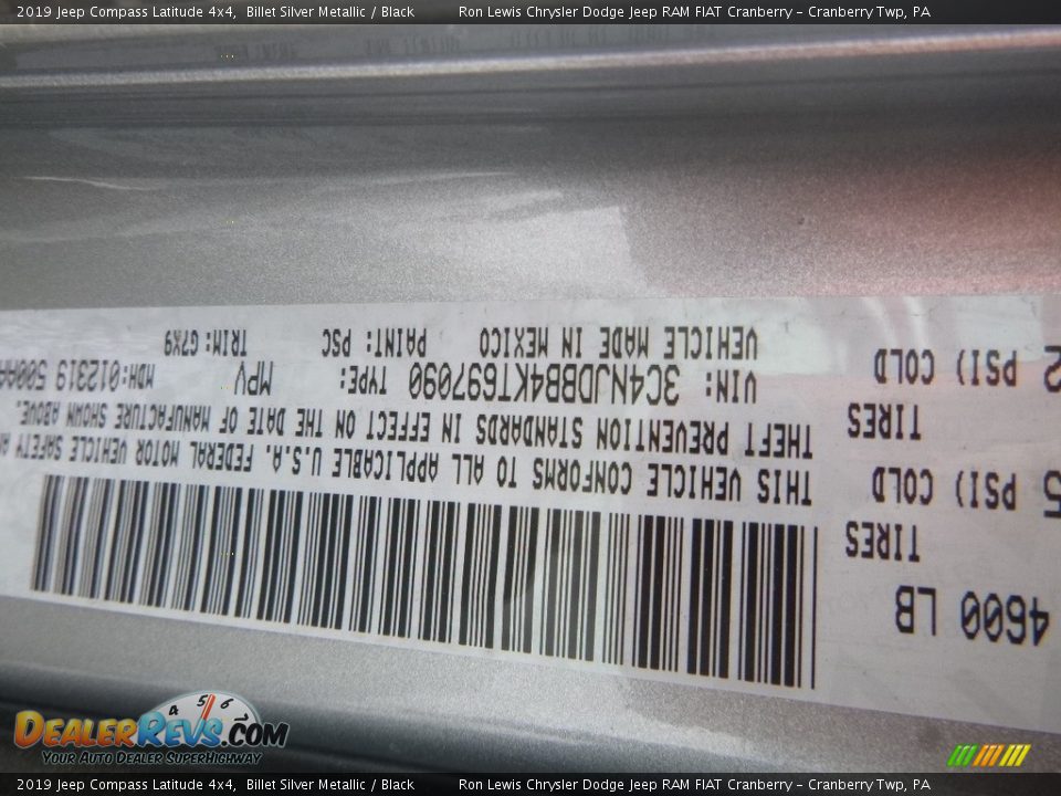 2019 Jeep Compass Latitude 4x4 Billet Silver Metallic / Black Photo #14