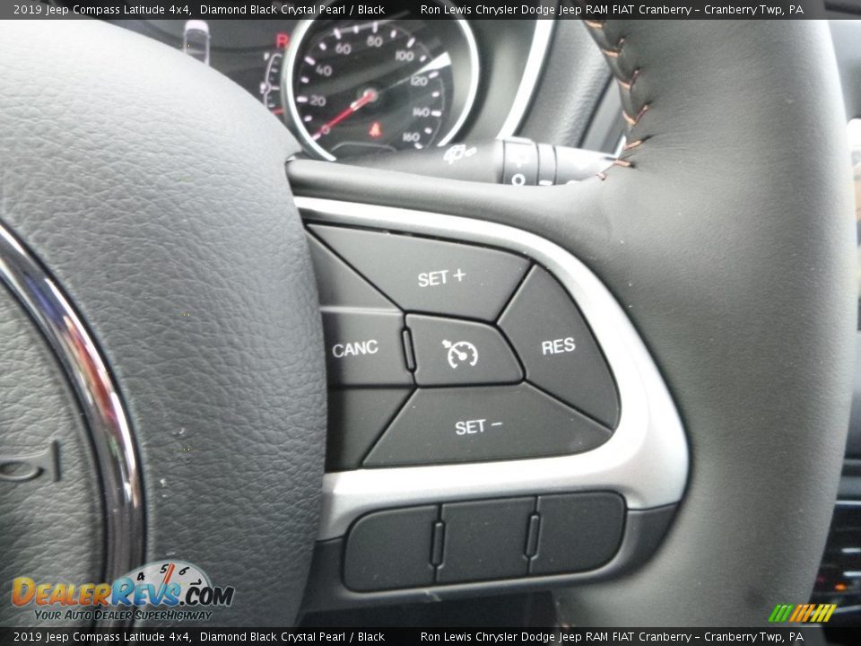 2019 Jeep Compass Latitude 4x4 Diamond Black Crystal Pearl / Black Photo #19