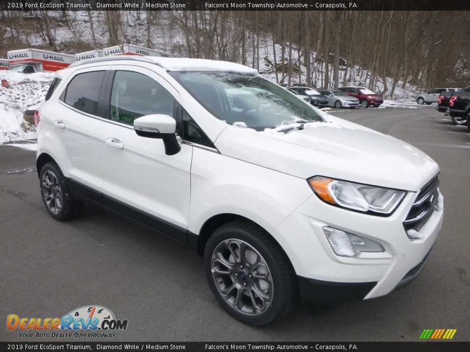 2019 Ford EcoSport Titanium Diamond White / Medium Stone Photo #3