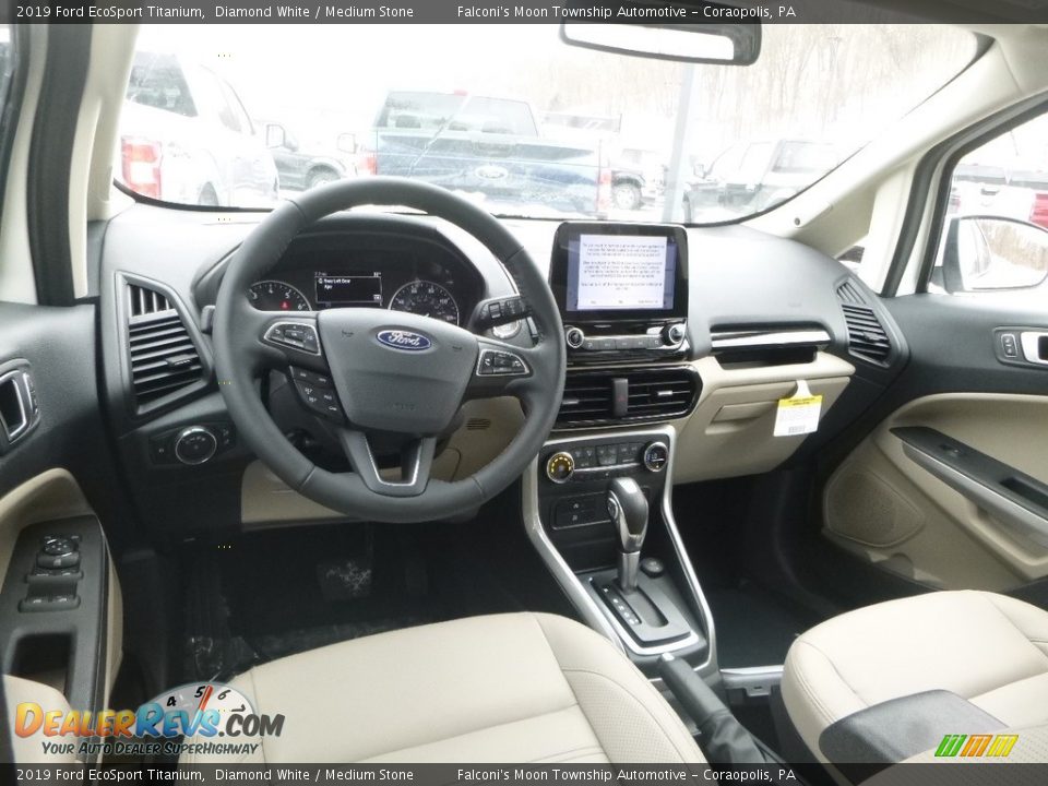 2019 Ford EcoSport Titanium Diamond White / Medium Stone Photo #9