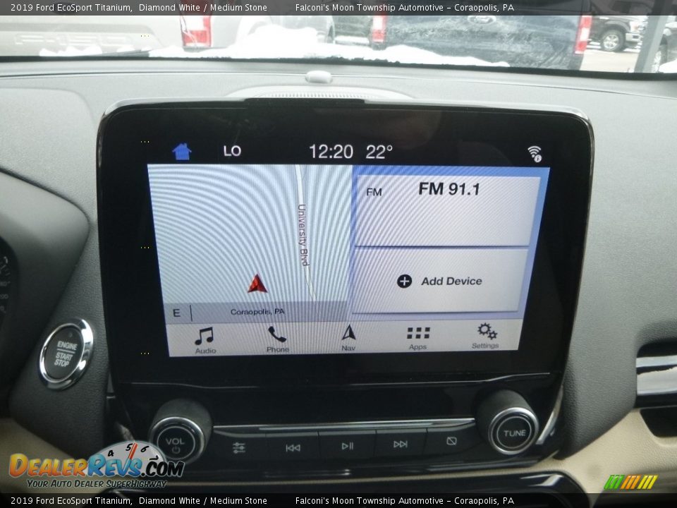 2019 Ford EcoSport Titanium Diamond White / Medium Stone Photo #13