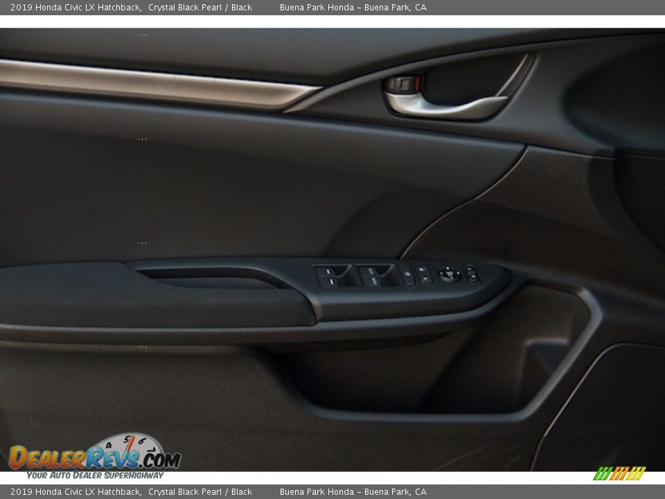 2019 Honda Civic LX Hatchback Crystal Black Pearl / Black Photo #6