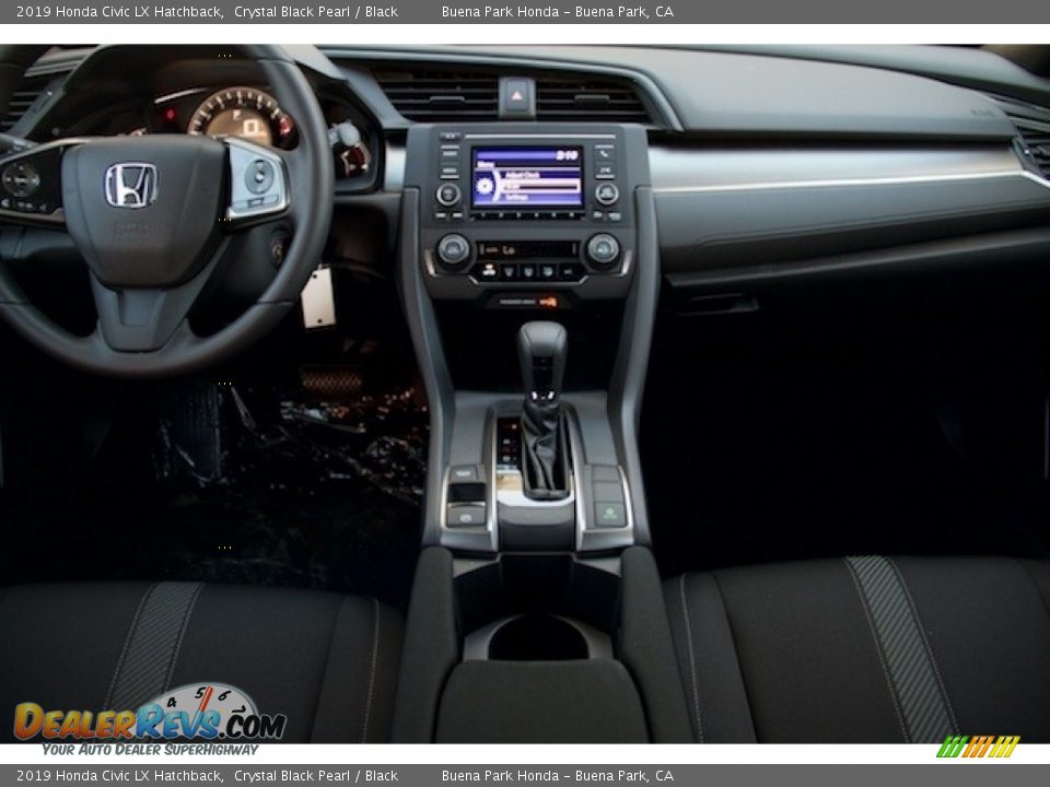2019 Honda Civic LX Hatchback Crystal Black Pearl / Black Photo #11