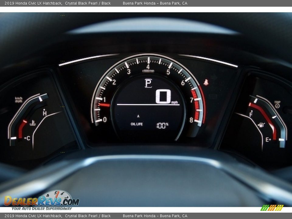 2019 Honda Civic LX Hatchback Crystal Black Pearl / Black Photo #14