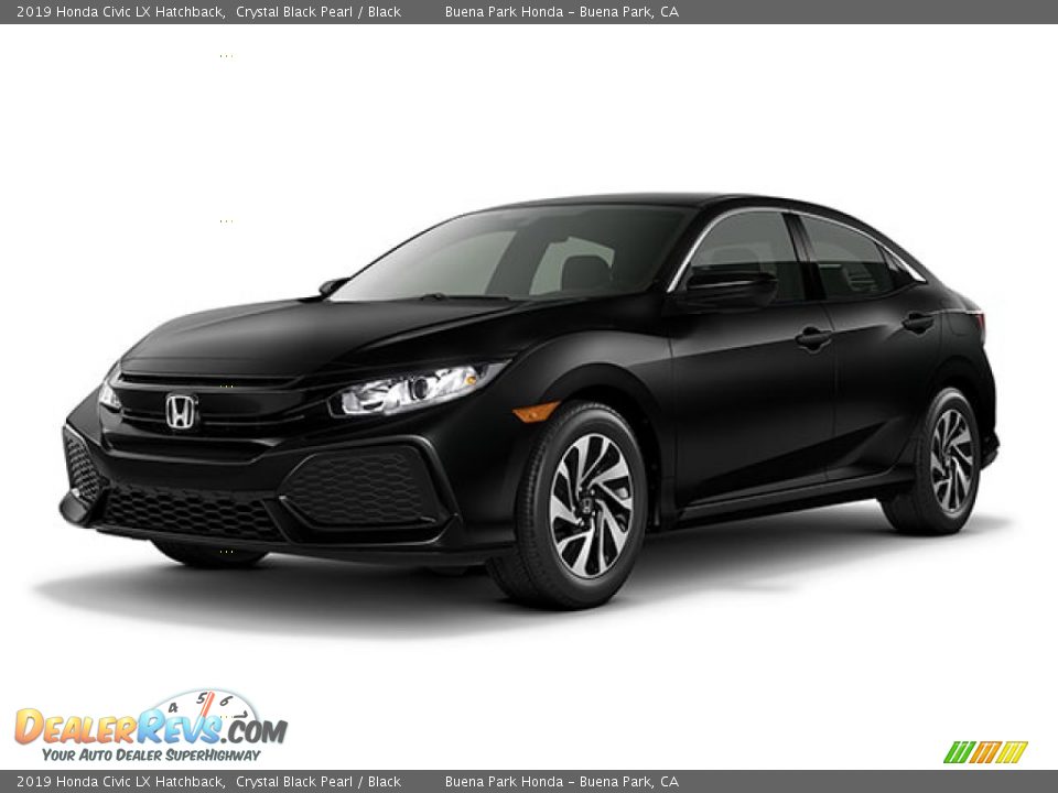 2019 Honda Civic LX Hatchback Crystal Black Pearl / Black Photo #16