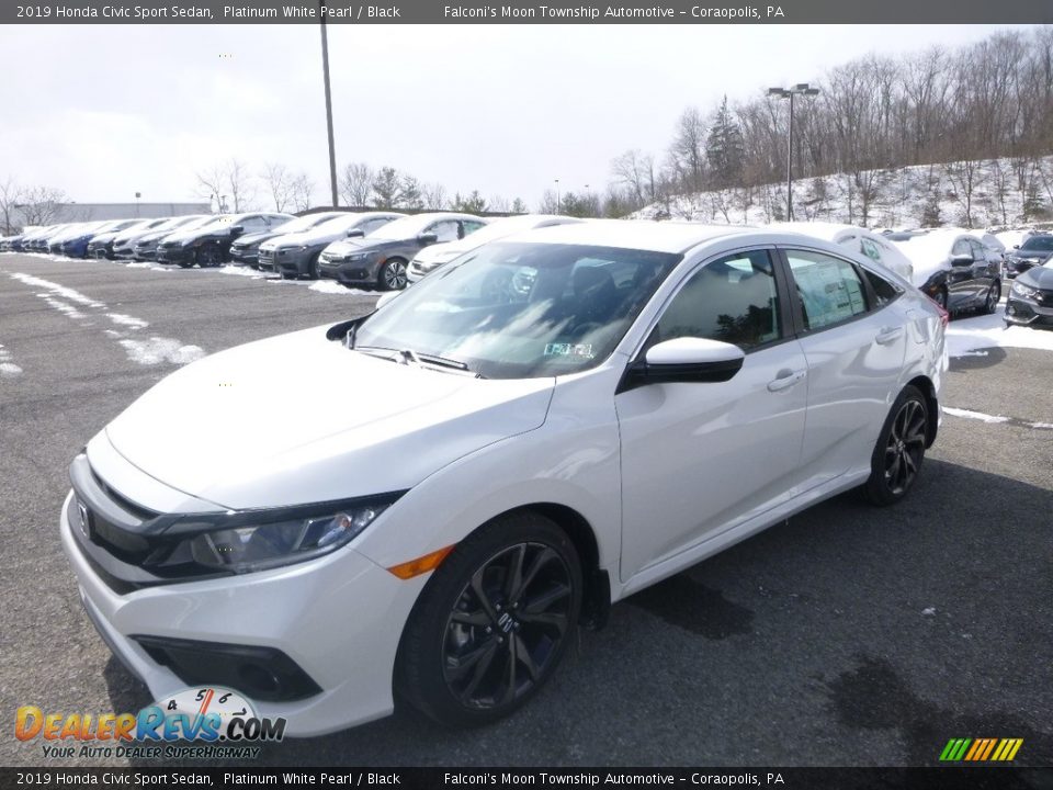 2019 Honda Civic Sport Sedan Platinum White Pearl / Black Photo #1