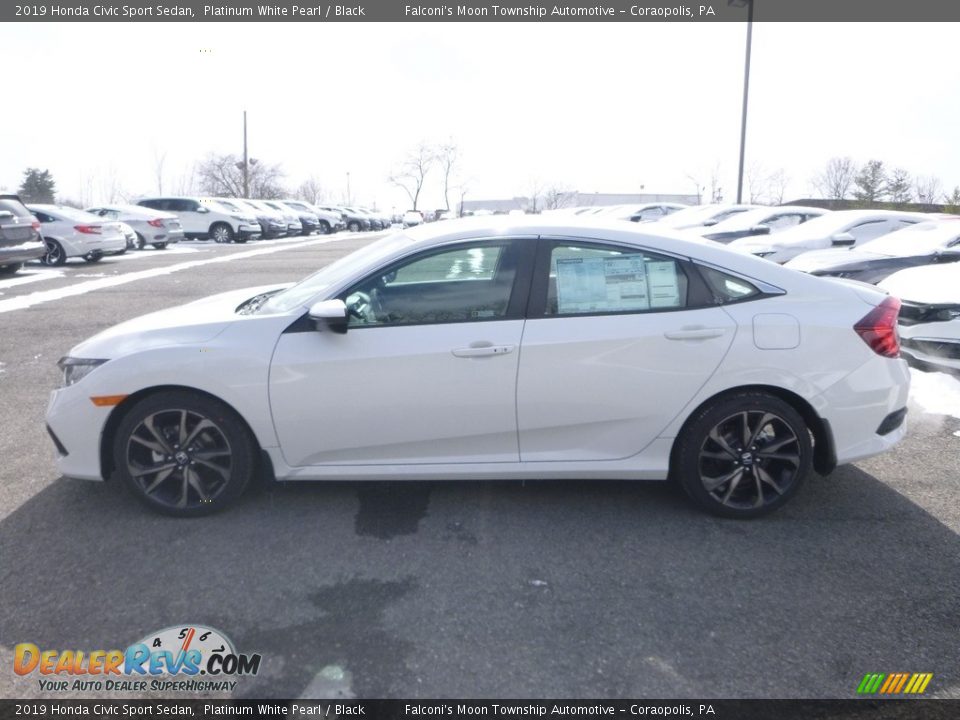 2019 Honda Civic Sport Sedan Platinum White Pearl / Black Photo #2