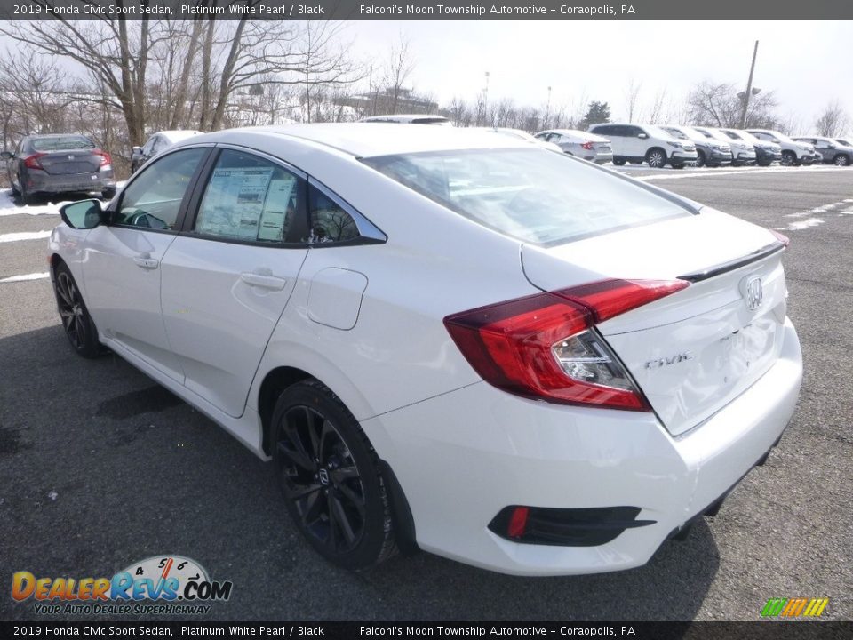 2019 Honda Civic Sport Sedan Platinum White Pearl / Black Photo #3