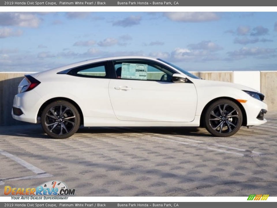 2019 Honda Civic Sport Coupe Platinum White Pearl / Black Photo #8