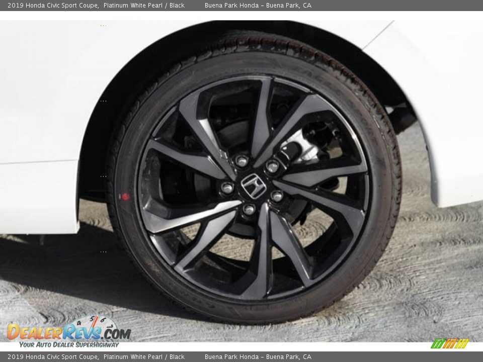 2019 Honda Civic Sport Coupe Platinum White Pearl / Black Photo #11