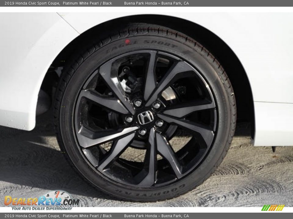 2019 Honda Civic Sport Coupe Platinum White Pearl / Black Photo #12