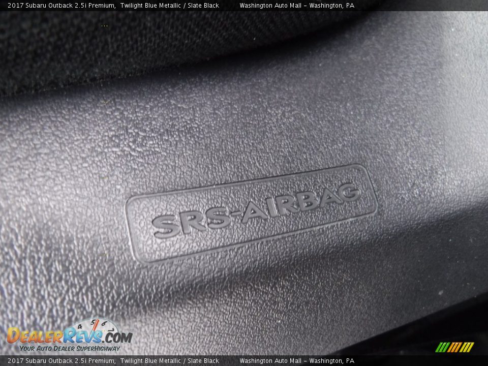 2017 Subaru Outback 2.5i Premium Twilight Blue Metallic / Slate Black Photo #16