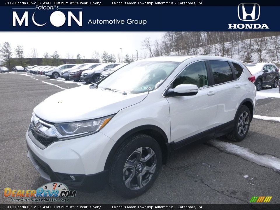 2019 Honda CR-V EX AWD Platinum White Pearl / Ivory Photo #1