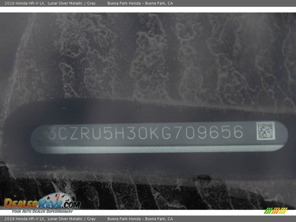 2019 Honda HR-V LX Lunar Silver Metallic / Gray Photo #36