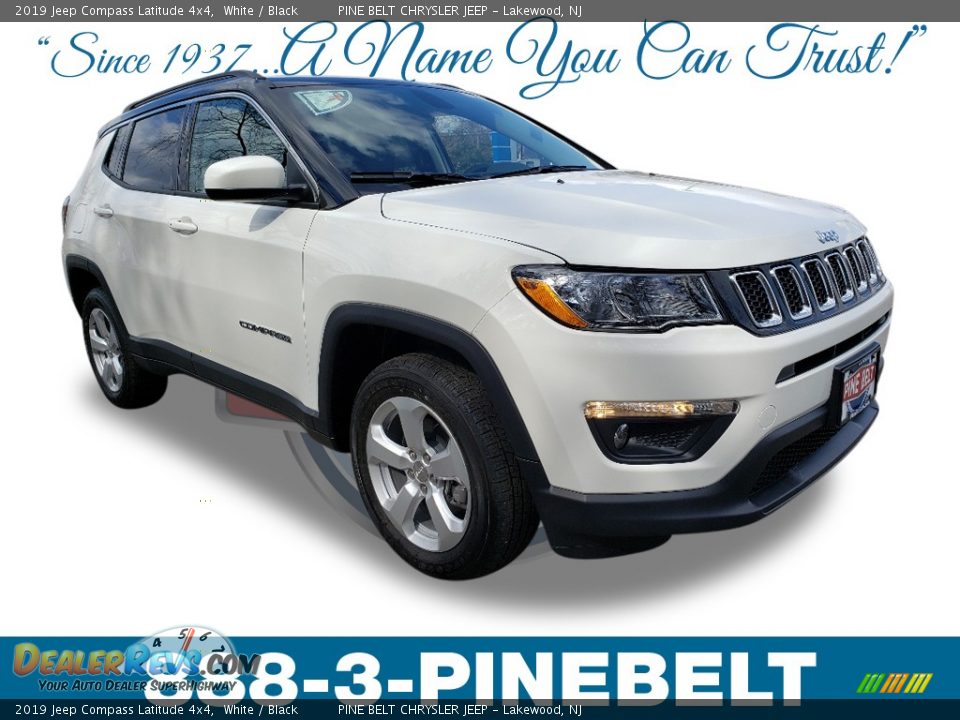 2019 Jeep Compass Latitude 4x4 White / Black Photo #1