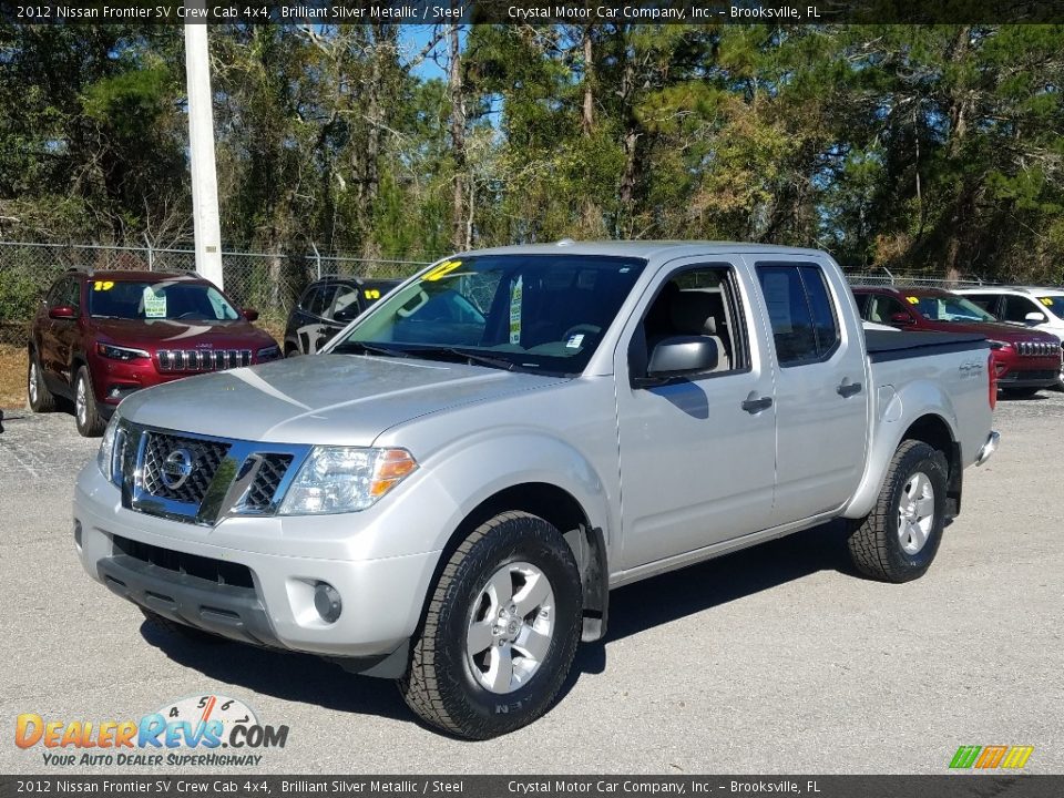 2012 Nissan Frontier SV Crew Cab 4x4 Brilliant Silver Metallic / Steel Photo #1