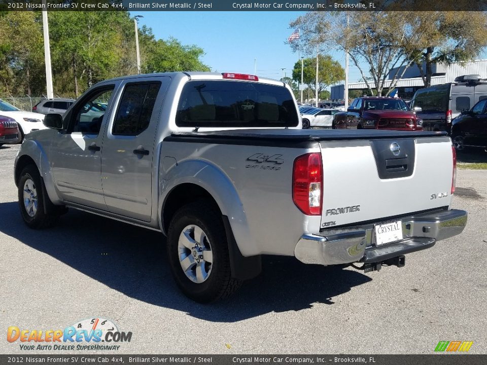 2012 Nissan Frontier SV Crew Cab 4x4 Brilliant Silver Metallic / Steel Photo #3
