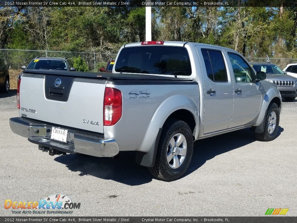 2012 Nissan Frontier SV Crew Cab 4x4 Brilliant Silver Metallic / Steel Photo #5
