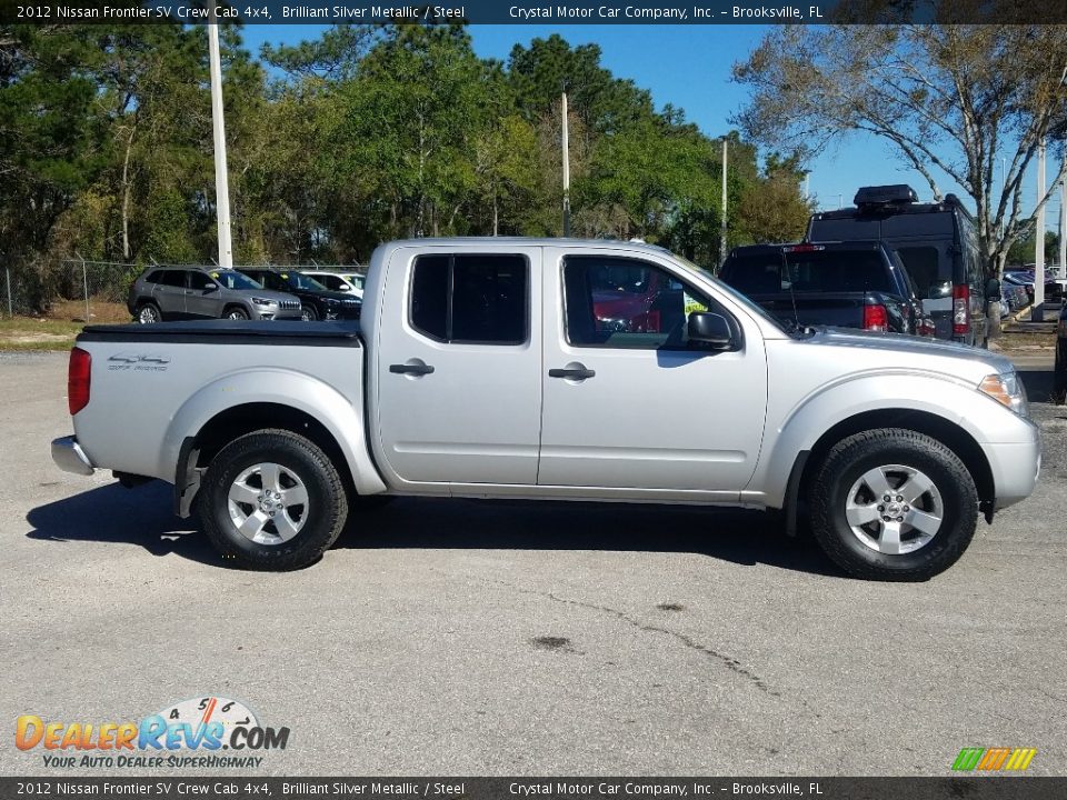 2012 Nissan Frontier SV Crew Cab 4x4 Brilliant Silver Metallic / Steel Photo #6