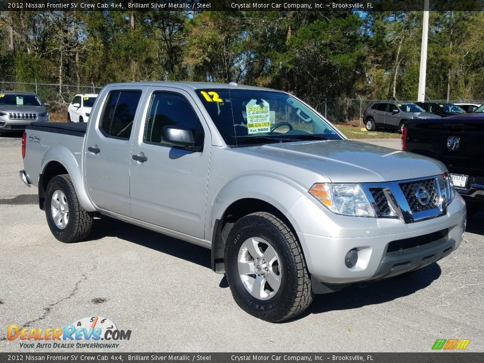2012 Nissan Frontier SV Crew Cab 4x4 Brilliant Silver Metallic / Steel Photo #7