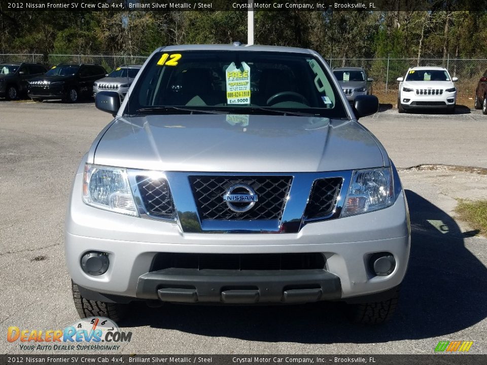 2012 Nissan Frontier SV Crew Cab 4x4 Brilliant Silver Metallic / Steel Photo #8