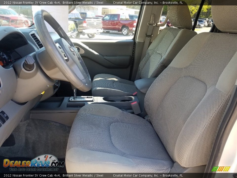 2012 Nissan Frontier SV Crew Cab 4x4 Brilliant Silver Metallic / Steel Photo #9