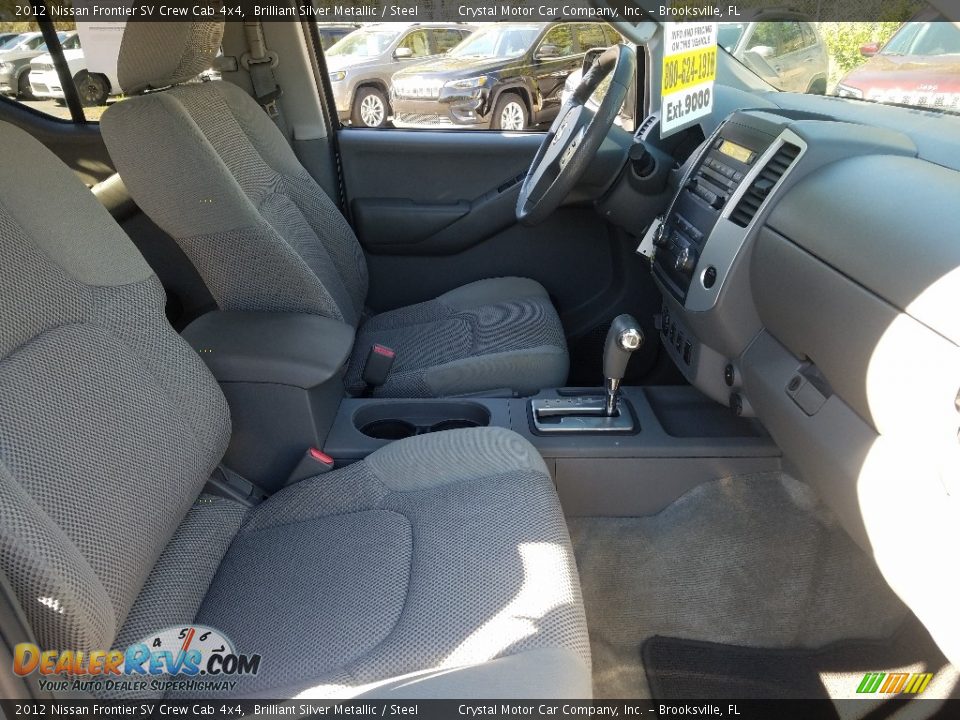 2012 Nissan Frontier SV Crew Cab 4x4 Brilliant Silver Metallic / Steel Photo #12