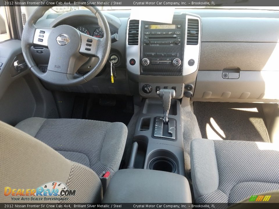 2012 Nissan Frontier SV Crew Cab 4x4 Brilliant Silver Metallic / Steel Photo #13