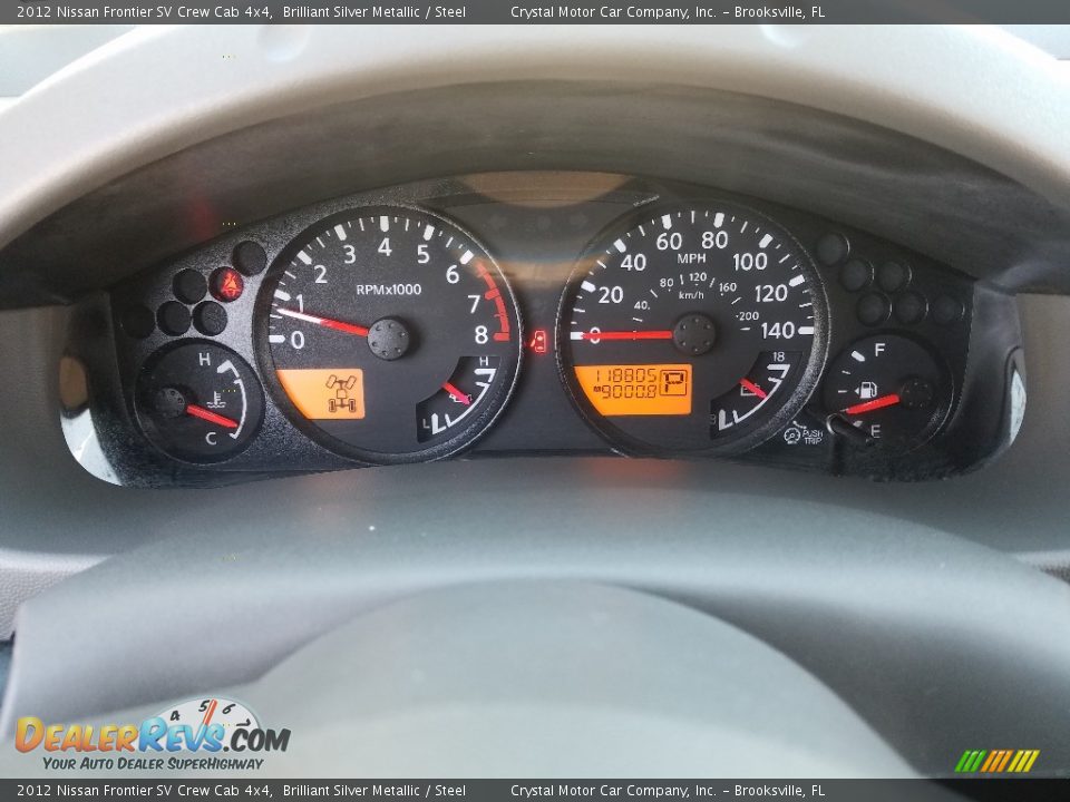 2012 Nissan Frontier SV Crew Cab 4x4 Brilliant Silver Metallic / Steel Photo #14