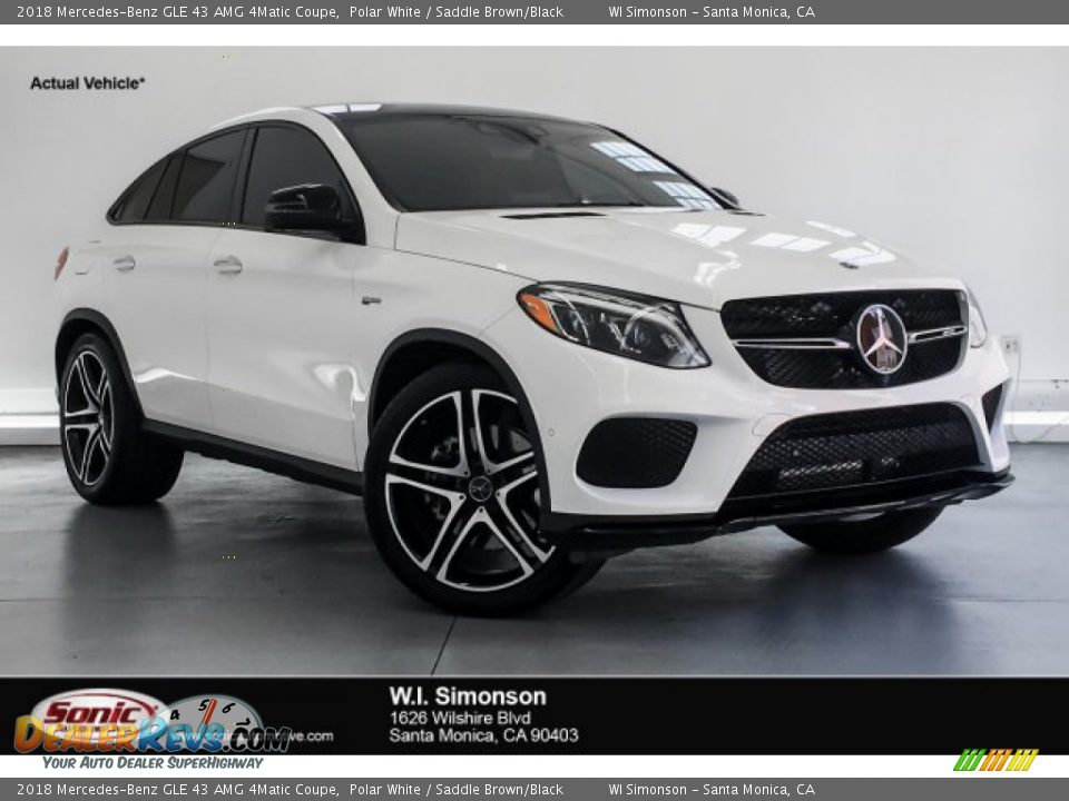 2018 Mercedes-Benz GLE 43 AMG 4Matic Coupe Polar White / Saddle Brown/Black Photo #1