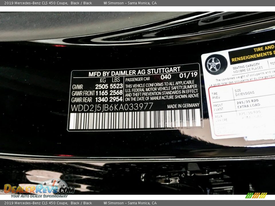 2019 Mercedes-Benz CLS 450 Coupe Black / Black Photo #11