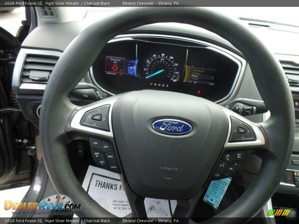 2016 Ford Fusion SE Ingot Silver Metallic / Charcoal Black Photo #15